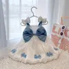 Девушки платья девочка Baby Summer Princess Dress Style модная пухлая юбка 3 Bow Besp 230608