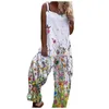 Kvinnor Jumpsuits Rompers Sexig snedstreck Halstryck Löst romper Kvinnor av axelremmen Playsuit overaller kvinnliga casual breda benbyxor Jumpsuit 230609