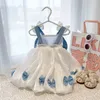 Девушки платья девочка Baby Summer Princess Dress Style модная пухлая юбка 3 Bow Besp 230608