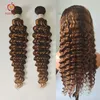 Hair Bulks Highlight 30 Inch Water Wave Human Bundles Colored 1 3 4 Brazilian Deep Applegirl Weave 230609