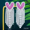 Dangle Earrings Kellybola Luxury Cute Heart Tassel For Gorgeous Fashion Women Bridal Earring Aretes De Mujer Modernos Gift 2023