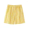 Frauen Nachtwäsche Große Yards M-4XL Kurze Hosen Plaid Baumwolle Schlaf Hosen Weibliche Pyjamas Bottoms Pyjama Für Frauen Pijamas