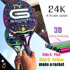 Tennisschläger GAIVOTA 24K Carbon Fiber Beach Racket Limited Edition Professional Grade mit 3D-Farbprägung Holographic Technology 230608