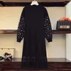캐주얼 드레스 2023 St Sweater Knitted Dress Fashion residos de Festa Robe Femme Loose Loose Women
