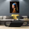 Wysokiej jakości Johannes Classical Portret Canvas Art Girl z perłowym kolczykiem ręcznie malowana sypialnia wystrój sypialni