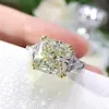 Anneaux de mariage Wong Rain 100% 925 Sterling Silver 1010 MM G Couleur Créé Gemstone Bague de Fiançailles Pour Femmes Fine Jewelry 230608