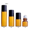 Amber Roll On Glazen Fles 1ML 2ML 3ML 5ML 10ML Lege Roller Flessen Voor Essentiële Oliën Verpakking Srvqa