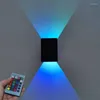 Lampes murales intérieures modernes RGB 5W lampe à LED haut et bas décorer applique chambre chevet lumière colorée avec télécommande