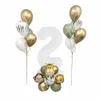 Decoração de festa 28 pçs kit de balão de animal da selva com número branco macaco leão bolas de folha para crianças decoração de festa de aniversário faça você mesmo suprimentos para casa 230608