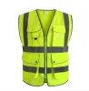 Chaleco reflectante de seguridad de diseñador PPE Ropa de trabajo transpirable Chaqueta fluorescente azul de alta visibilidad de secado rápido