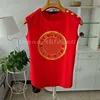 Camisetas de diseñador para mujer Camiseta sin mangas con estampado de monedas de verano para mujer Estampado de letras de manga corta de alta calidad Clothing244f
