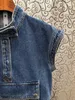 Women Dwuczęściowe spodnie 100%bawełniane denim krótkie zestawy wiosna lato 2 set damski patchwork Topscasual Blue Dżinsy Suits 230608