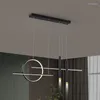 Lampadari Lampadari a LED moderni neri Decorazione per la casa Sala da pranzo Cucina Negozio Apparecchi di illuminazione per lampadari a sospensione con oscuramento remoto