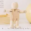 Einfache DIY weiße Malmale Graffiti Holzfigur Kinder Tischdekoration Ornamente Joint Puzzle Puppet Toy