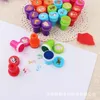 Other Toys 26Pcs Cute Cartoon Various Round Stamp Seal Children Self Inking Scrapbooking Plate Ink Pads Stamper 230608