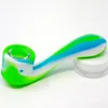 最新のカラフルなシリコンヘディパイプポータブル7Style Dry Herb Tobacco Glass Filter Spoon Bowl Smoking Bong Holder Waterpipe Hand Holder Tube