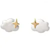 Studörhängen Original Design Matte Star Cloud Earring Söta charmbultar för Women Girl's Child Student Birthday Present smycken