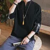 Etnische kleding zomer mannen linnen shirt Chinese stijl retro casual tops plus size traditionele Aziatische kleding tangpak voor man 30542