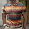 Polo Retro con estampado 3D para hombre, camiseta informal de manga corta, camiseta Y, ropa de verano, camiseta transpirable