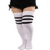 Women Socks Plus Size Womens Thigh High For Thick Thighs- Extra Long Striped Over The Knee Stockings- Leg Warmer Boot