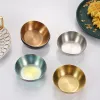 Stainless Steel Round Seasoning Dishes Bowls Condiment Cups Sushi Dipping Small Dish Bowl Saucers Mini Appetizer Plates J0615