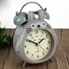 Bureau Tafel Klokken Cartoon Uil Mute Digitale Wekklok Leuke Totoro Ring Bel Metalen Slaapkamer Quartz Alarm Met Nachtlampje 230608