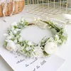 Decorative Flowers Adjustable Flower Wreath Headband Floral Garland Headpiece Wedding Hair Accessories For Brides