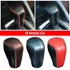 New Car Leather Shift Knob Cover for Mazda 3 Axela Atenza CX-5 CX3 CX-3 CX5 2015-2020 AT Gear Head Collars Handbrake Covers