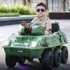 Elektroauto für Kinder, Fahrt auf einem sechsrädrigen Panzer-Panzerwagen, Doppelfahrt-Spielzeugauto, Tarnsimulationskörper, Outdoor-Spielzeugfahrzeug