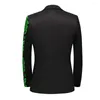 Ternos masculinos lantejoulas verdes vestido de festa masculino paletó elegante jaqueta de jantar blazer de casamento baile de formatura smoking de um botão blazers masculinos 1 unidade