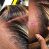 Peruca de destaque de onda corporal cabelo humano 13x4 frente de renda perucas coloridas marrons 4/27 linha fina pré-depilada para mulheres