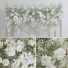 装飾的な花豪華な白いベビーブレースローズハングオーキッドフラワーロウアレンジメントウェディングバックドロップ装飾壁ジプソフィラフローラルイベントパーティー