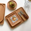 Plates Dishes & Small Nordic Plate Wood Luxury Serving Deep Platter Trays Dining Decorative Talerze Obiadowe Wooden Tray BK50SC