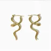 Серьги обруча ретро 18 тыс. Золотая цветная покрытие из нержавеющей стали змея для женщин геометрическая личность Девочка украшения