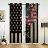 Vorhang Amerikanische Flagge Sonnenblume Retro Vorhänge für Wohnzimmer Küche Fenster Luxus Schlafzimmer Kinder
