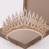 Wedding Hair Jewelry Fashion Champagne Gold Color Crowns Accessories Luxury Queen Princess Tiara Diadem Bride Party 230609