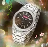 Уникальные товары Big Dial Men Men Quartz Actulet Watch 42 -мм из нержавеющей стали резиновая полоса мода Функция Граза автоматическая дата популярные водонепроницаемые часы подарки