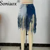 Shorts pour femmes Tassel Denim Shorts Femmes D'été Taille Haute Sexy Night Club Rave Short Jeans Déchiré Effiloché Shorts Streetwear 230608