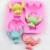 Dessin animé Silicone modèle Anime Figures dessin animé gâteau moule Cookie outil poupée 3D bricolage jouet cadeau de noël