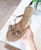 Flip flops summer Sandal New fashio style Europe United States brand designer rivets bow sandals shoes women sandals high quality Valen tinoe''Valen tinoity