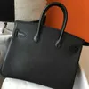 BK Tote Leather Bag 25/30/35 cm Stor handväska Kvinnor axelväskor väskor Kohidkorn äkta silver stämplade lås modebrev handväskor hög kvalitet
