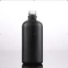 بالجملة 30 مل 50 مل 100 مل زجاجة قطرة زجاجية أسود فارغة فارغة فارغة مع غطاء أسود لتعبئة التجميل