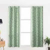 Cortina com padrão abstrato verde fresco para quarto, sala de estar, cozinha infantil com sanefa