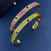 Модный зеленый полный бриллиантовый дизайнерский браслет Love Bracelet для мужских женщин Золотая манжета Браслет подарки