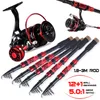 Rod Reel Combo Sougayilang Telescopic Fishing 1.8 2.7m Carbon Fiber and 5.0 1 12 1BB Spinning With Line Lure Kit 230609