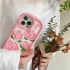 gratis DHL groothandel 3D Cartoon Leuke Roze Roos Bloem Bloemen Telefoon Case Voor iphone 14 13 12 Pro Max i11 14pro 13pro 12pro Kid 3D Shockproof silicagel siliconen Soft Cover