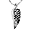 Pendant Necklaces Stainless Steel Cremation Jewelry Angel Feather Wing Urn For Human Pet Ashes Unisex Memorial Keepsake Holder