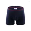 Underpants 2023 Men's Stripe Boxers Sexy Full Cotton Lengthen Straight Angle Pants Motion OPENING Design Underpant Wear