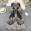 Vestidos casuales Robe Demoiselle D Honneur Femme Courte Bordado Floral Para Mujeres Cinturón de manga larga Vestidos Vintage De Mujer Dropship