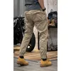 Men's Pants Summer And Autumn Vintage Cargo Men's Elastic Waist Multi-pocket Loose Casual Bunched Foot Large Size